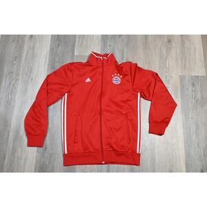 Adidas FC Bayern Munich Track Jacket Red Full Zip Men’s Medium Soccer